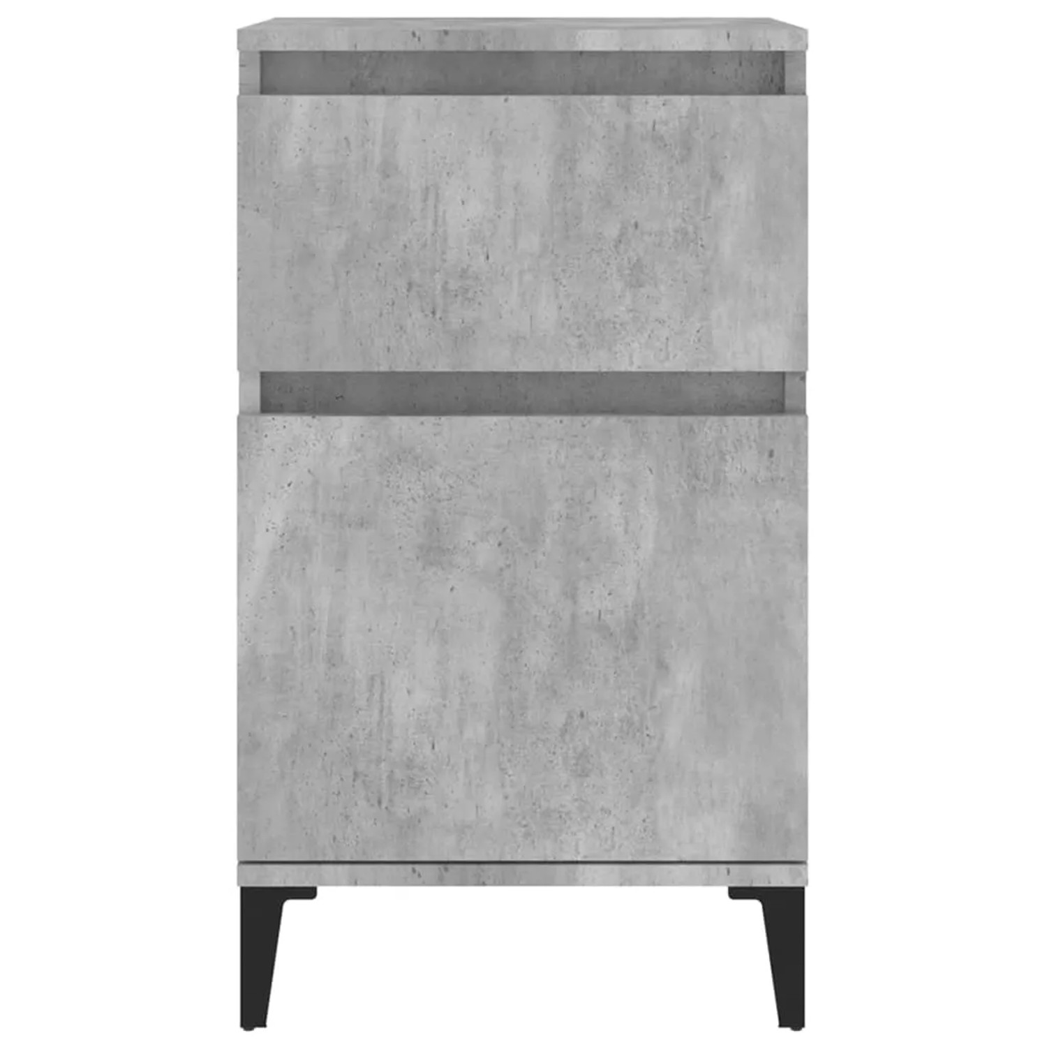 2er Set Nachttische in Betongrau, 40x35x70 cm. Schlichtes Design für Schlafzimmer.