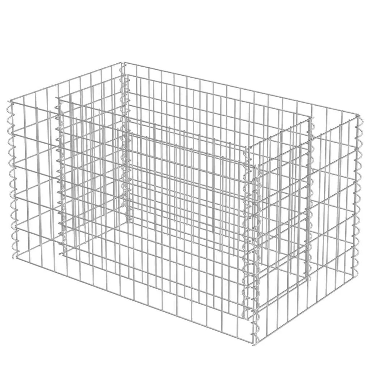 Leere Furnicato Gabione, 90x50x50 cm, aus verzinktem Stahl für Hochbeet oder Garten.