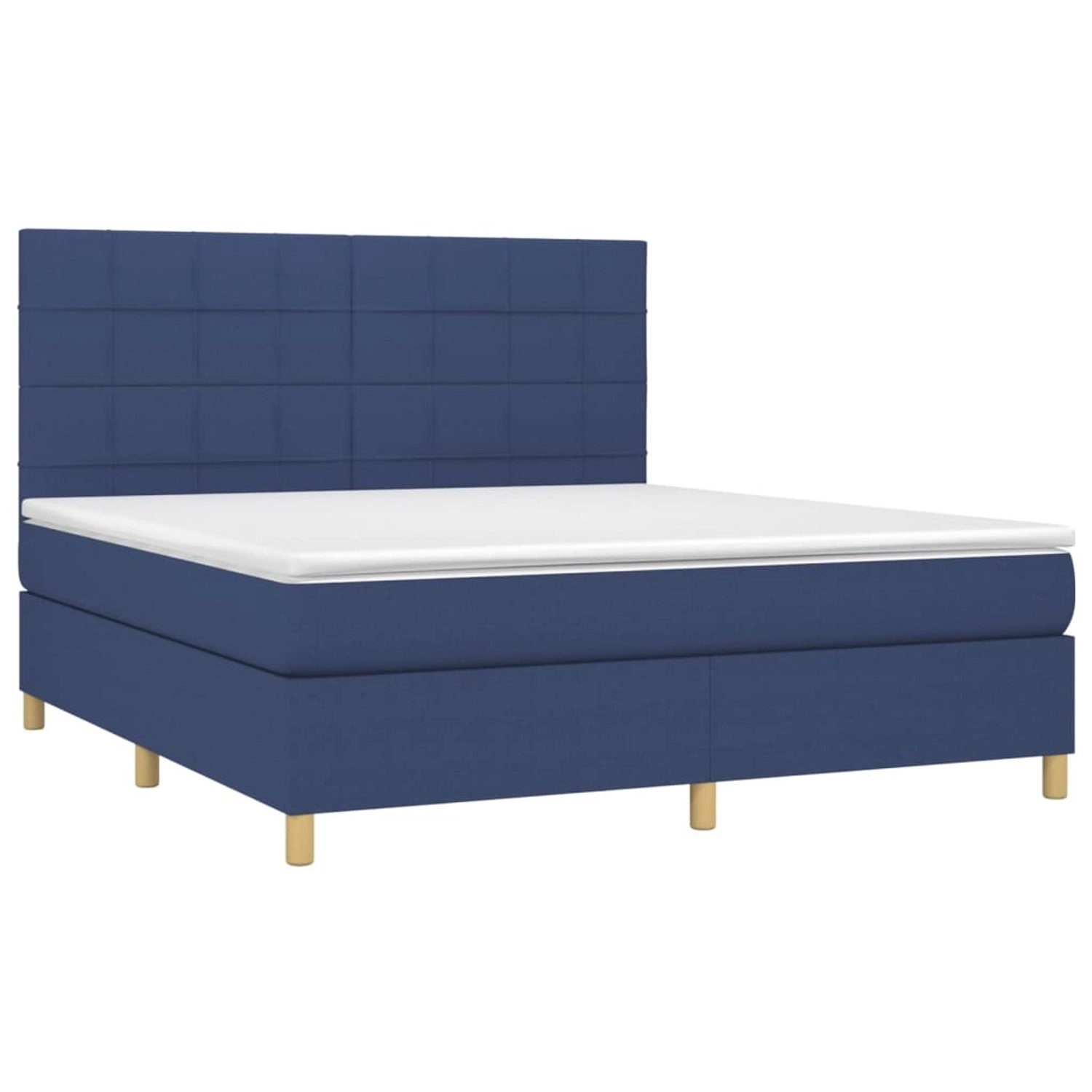 vidaXL Boxspringbett mit Matratze & LED Blau 180x200 cm Stoff 3135459 günstig online kaufen