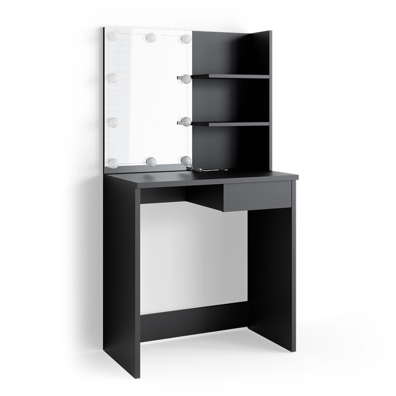 Vicco Schminktisch Dekos Schwarz 75 cm mit LED Beleuchtung günstig online kaufen