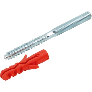 Stockschraube M8 mit Dübel, 10er-Set für sichere Befestigungen.