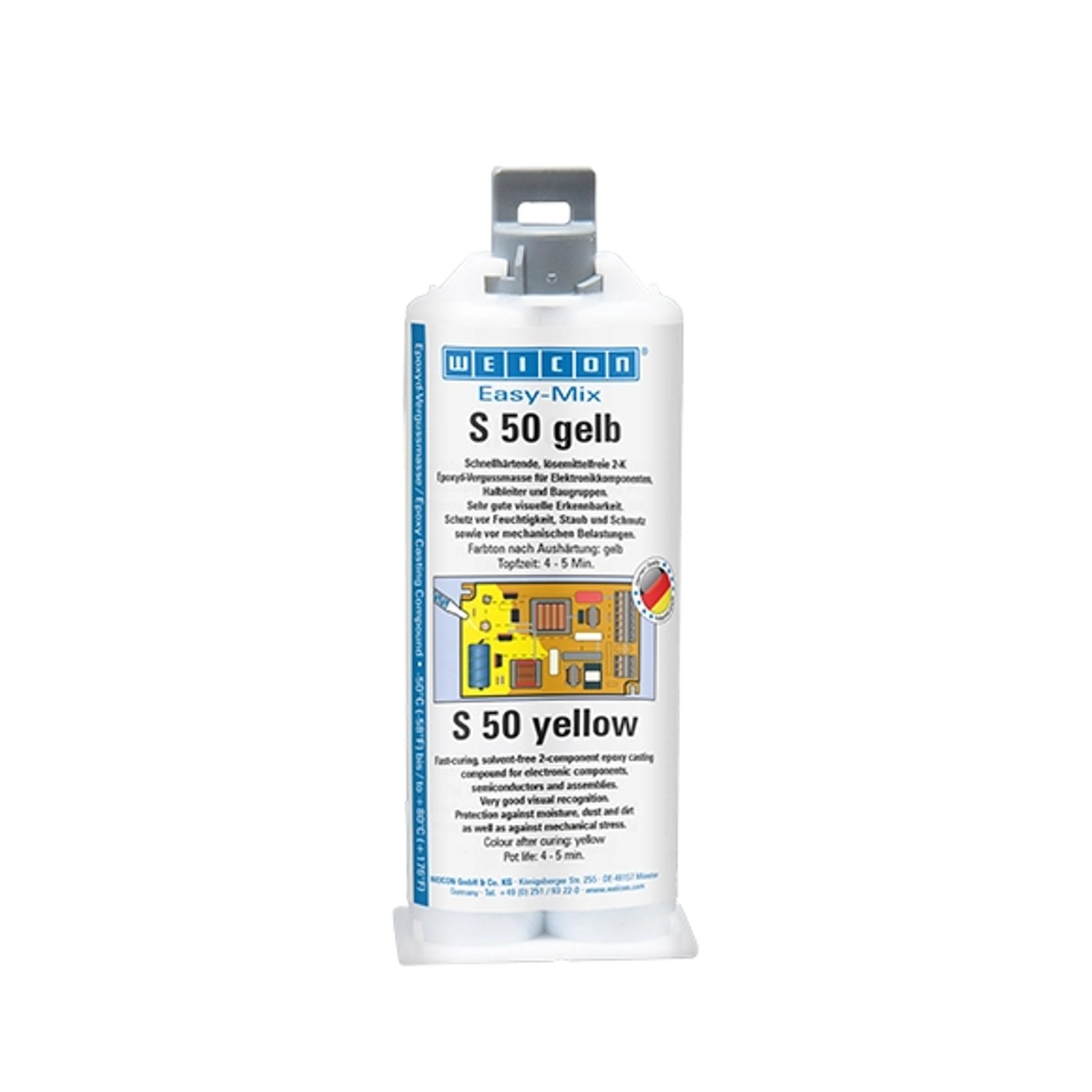 WEICON Easy-Mix S 50 Gelb 50 ml, Epoxy Klebstoff