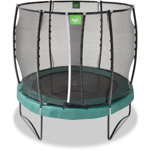 Grünes EXIT Allure Premium Gartentrampolin, Ø 253 cm, mit Sicherheitsnetz.