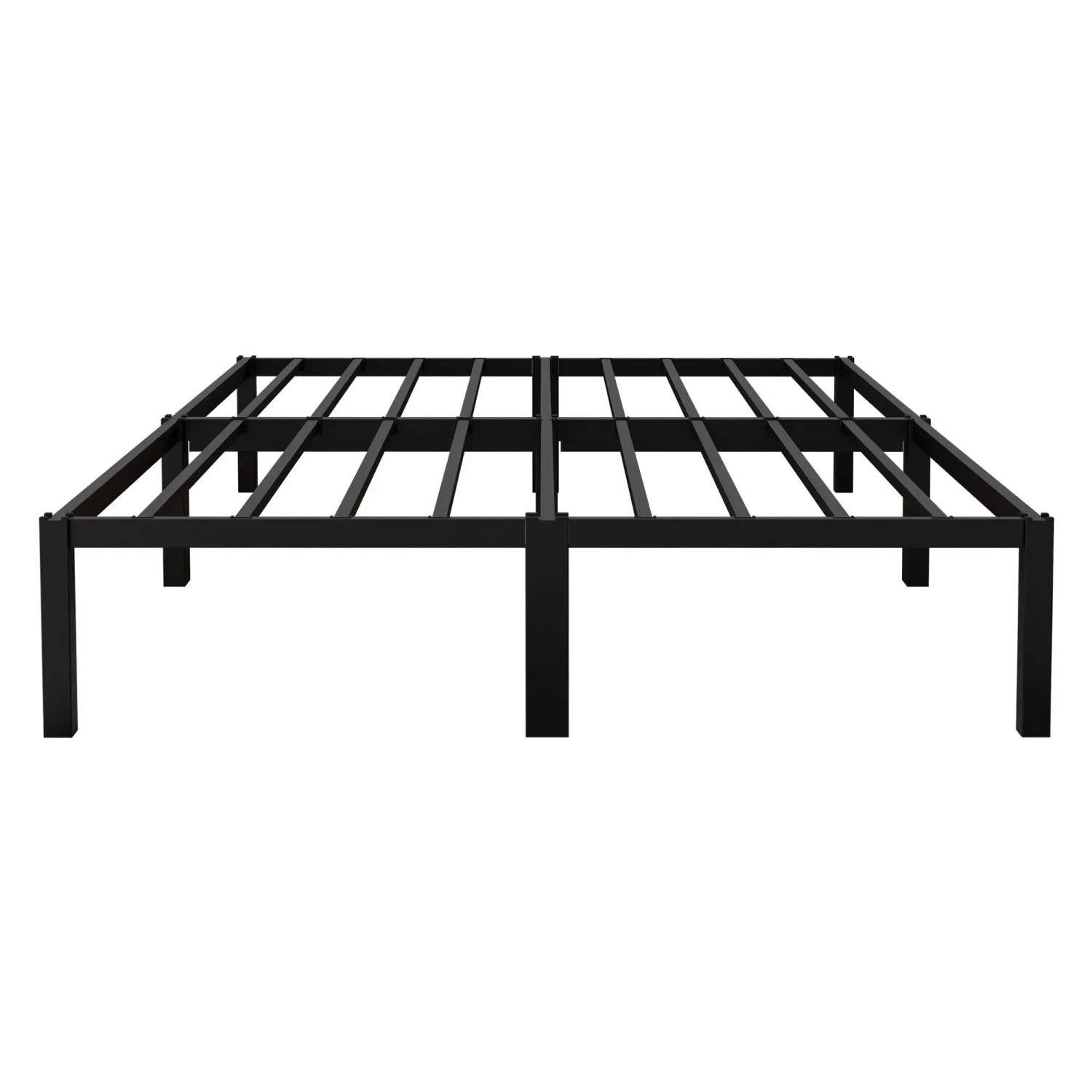 Schwarzes ML-Design Metallbett 140x200 cm mit Lattenrost, Stahlrahmen Bettgestell.