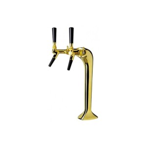 Ich-Zapfe Schanksäule Bierzapfsäule 2- Goldfarben Metall