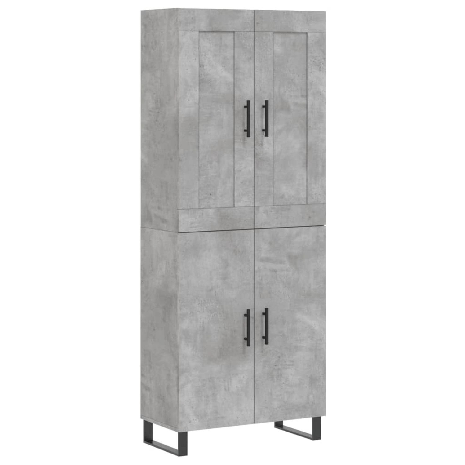vidaXL Highboard Betongrau 69,5x34x180 cm Holzwerkstoff 3199581