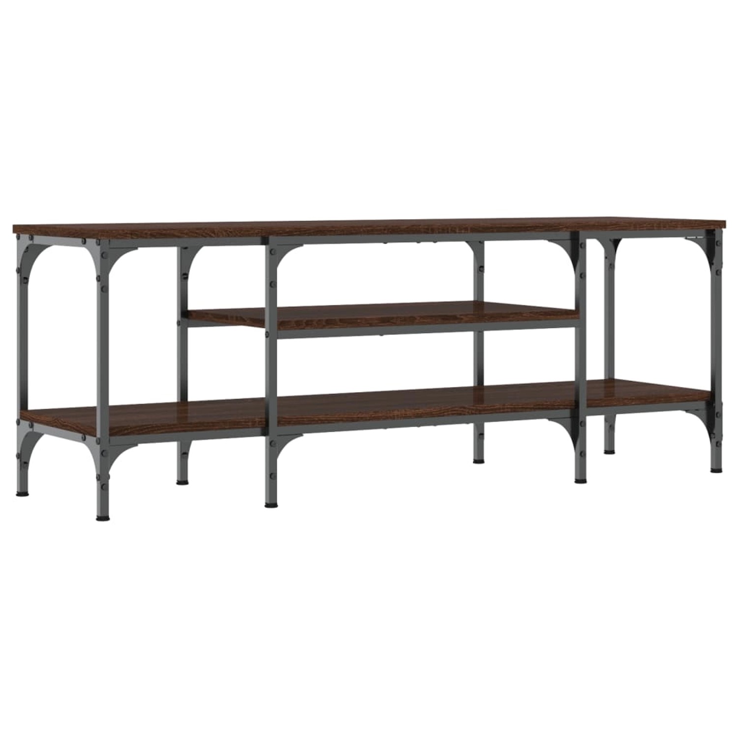 VidaXL TV-Schrank Braun Eichen-Optik 121x35x45cm Holzwerkstoff & Eisen günstig online kaufen