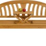 Honigbraune Landhausbank Usedom mit Tisch, Eichenholz, FSC-zertifiziert. Gartenbank mit integriertem Picknicktisch.