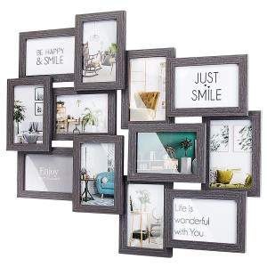 Kobolo Bilderrahmen Collage BIG GREY Holz Grau Antik 12 Bilder 54x61 cm