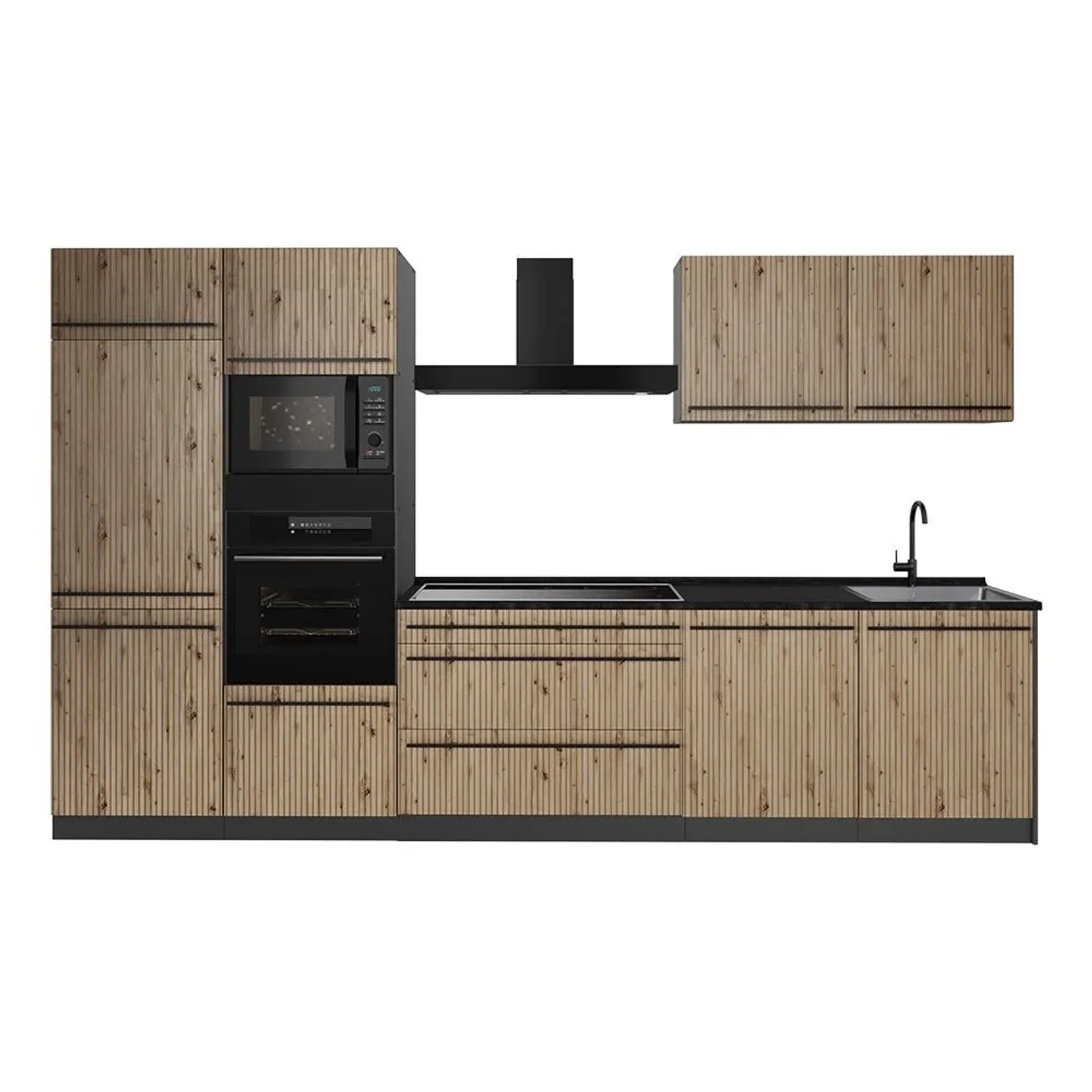 Vicco Küchenzeile R-Line Artisan-Eiche/Anthrazit 340 x 207 Arbeitsplatte Anthrazit Art Nr 67325