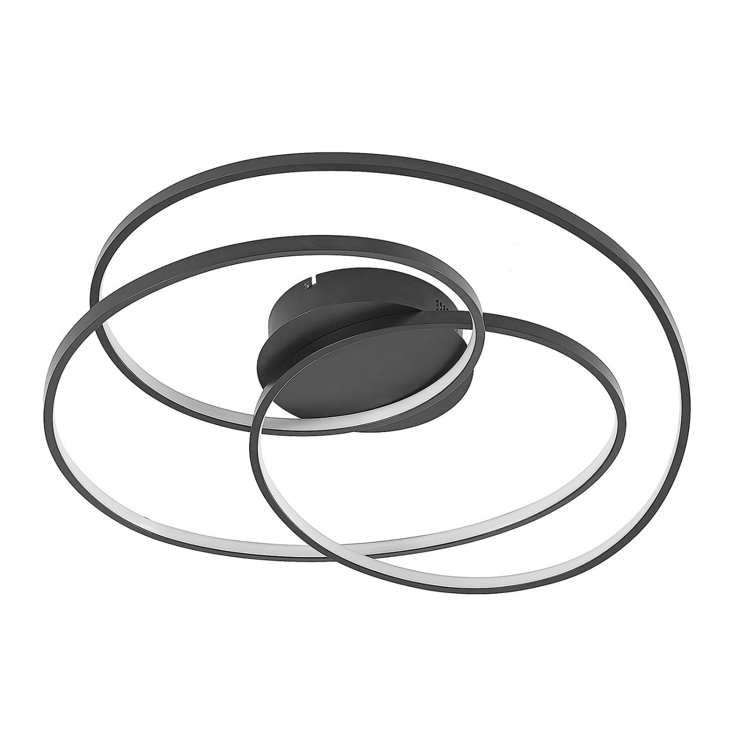 Lindby LED Deckenleuchte Kateryna 9639540 Dimmbar Modern in Schwarz 1-flammig Wohnzimmerleuchte