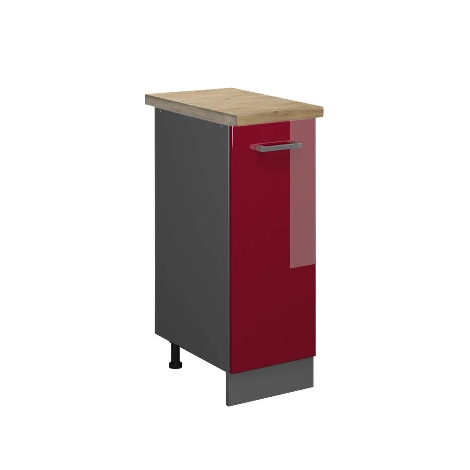 Vicco Apothekerschrank R-Line Rot Hochglanz 30 x 82 AP Eiche Opt3