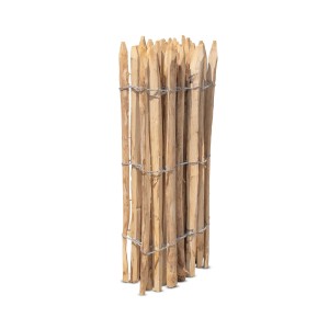 Stiltreu Staketenzaun aus Kastanie, 500x80cm, Lattenabstand 6-7cm, für Zäune & Mauern.