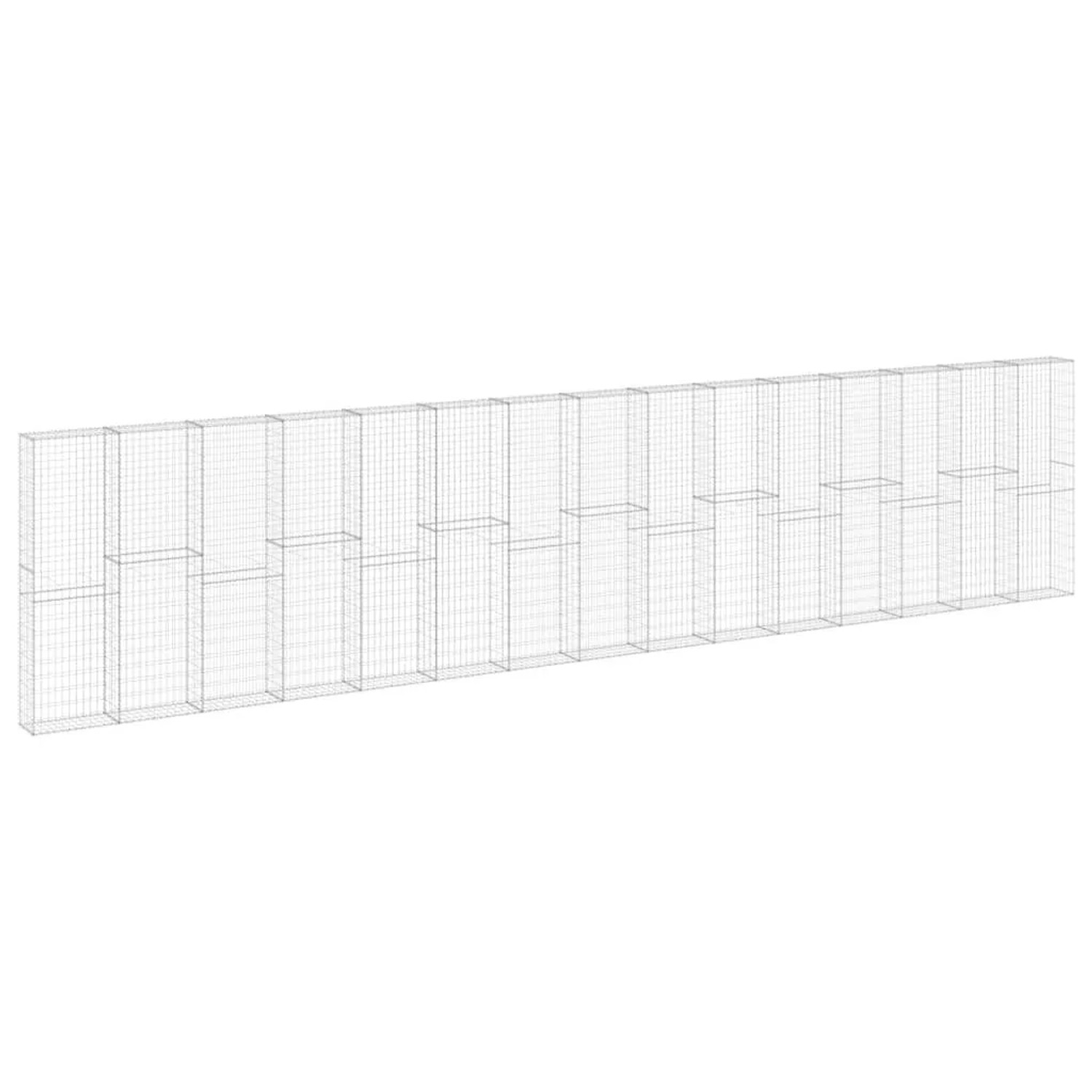 vidaXL Gabionenwand mit Abdeckung Verzinkter Stahl 900x30x200 cm 147819 günstig online kaufen