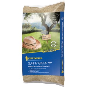Kiepenkerl Rasen Sunny Green für trockene Standorte, 10 kg Sack. Rasensamen für sonnige Lagen.