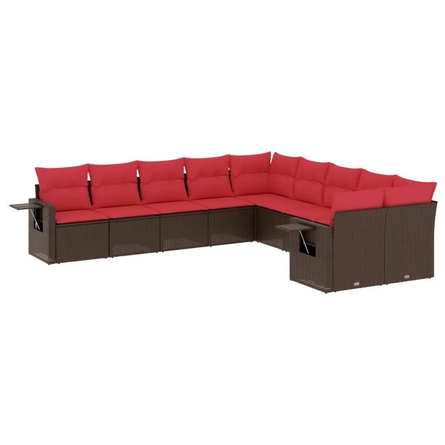 vidaXL 10-Tlg Gartensofa-Set mit Kissen Braun Polyrattan 3220713 günstig online kaufen