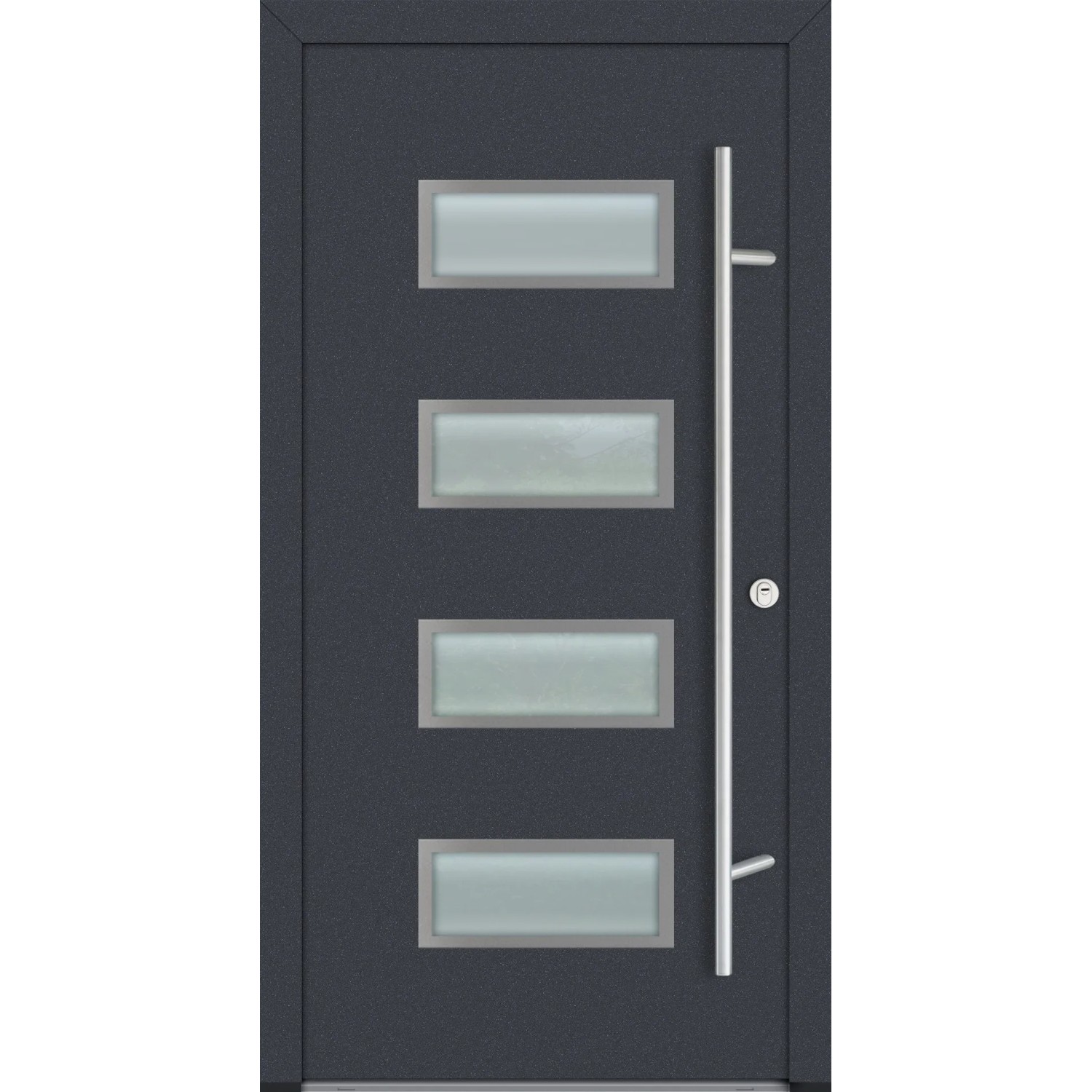 FM Türen AS68 Modell 42 1000 x 2100 Anthrazit Rechts Innen Beschläge Set 01