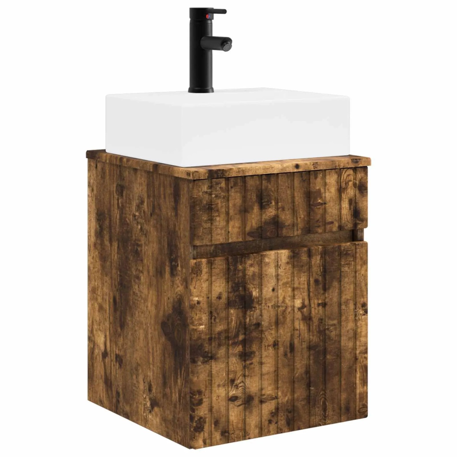 vidaXL Wandmontierter Waschbecken Vanity Geräucherte Eiche 890577