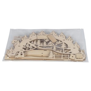 HGD Bastelset LED-Lichterbogen aus Holz, unbemalt, in Folie verpackt.