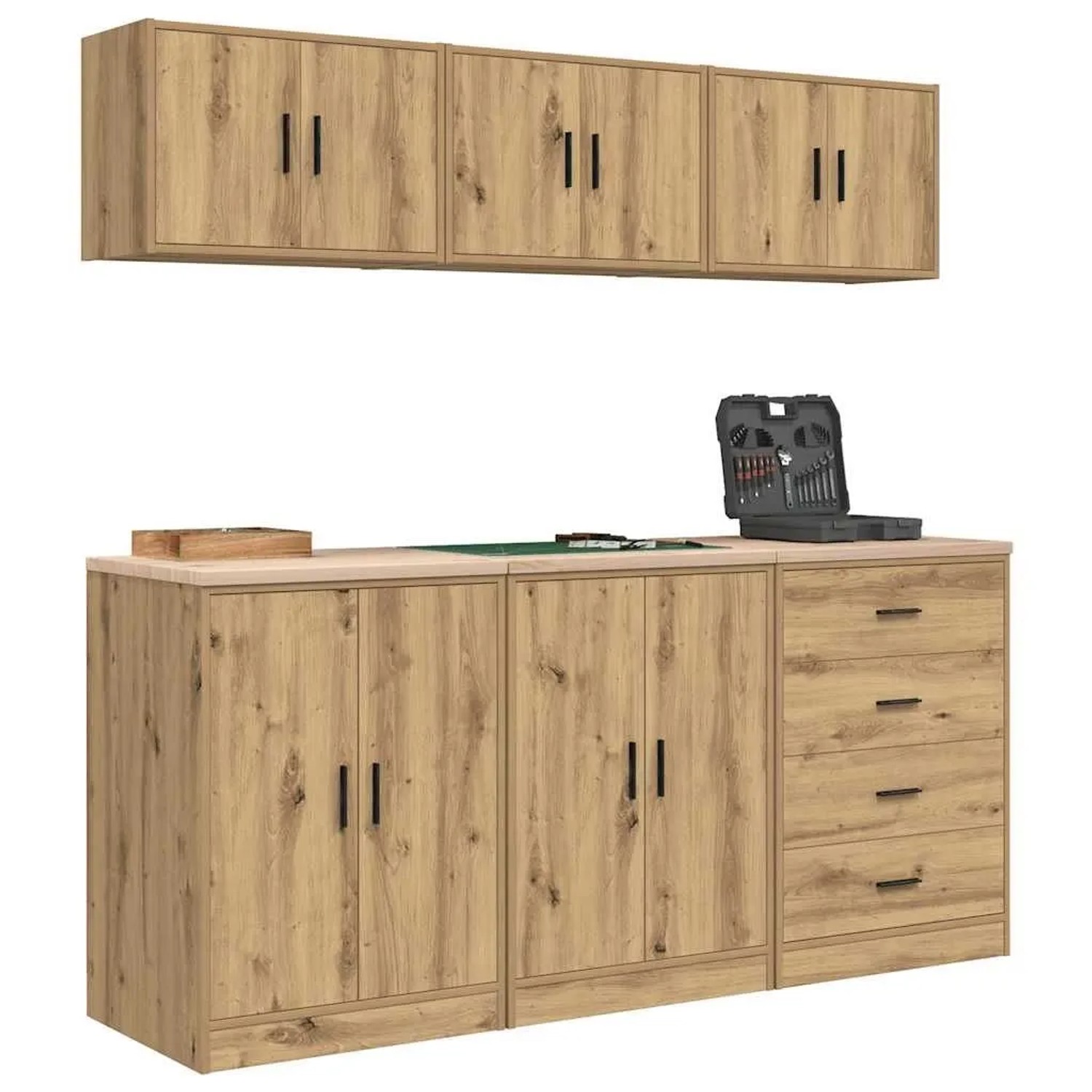 vidaXL Garagenschränke 6 Stk Artisan-Eiche Holzwerkstoff 3328349_4