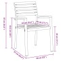 vidaXL Gartenstuhl aus Akazie, grau-braun, mit Maßangaben. Ideal für die Gartenmöbel-Ergänzung.