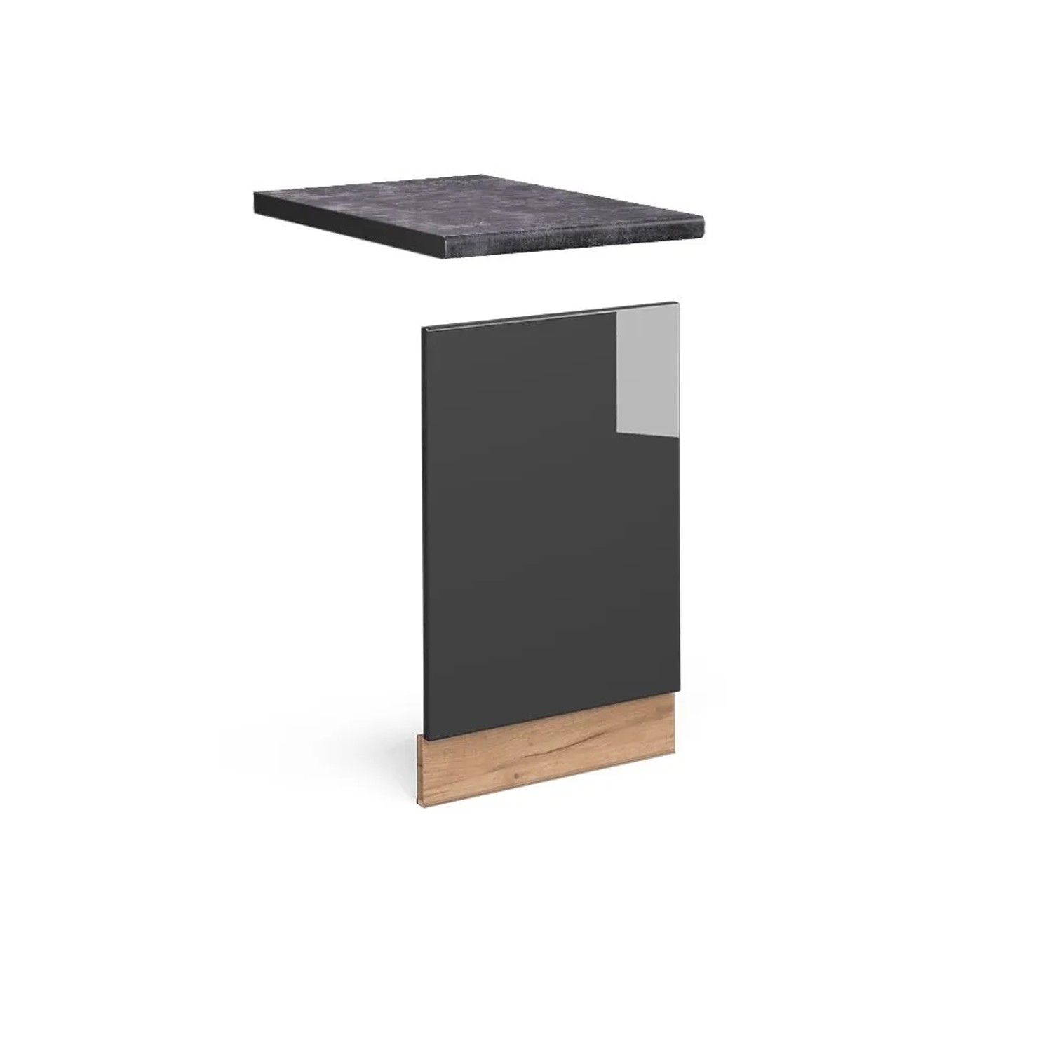Vicco Frontblende Fame-Line Anthrazit Hochglanz Goldkraft Eiche 45 cm AP Anthrazit