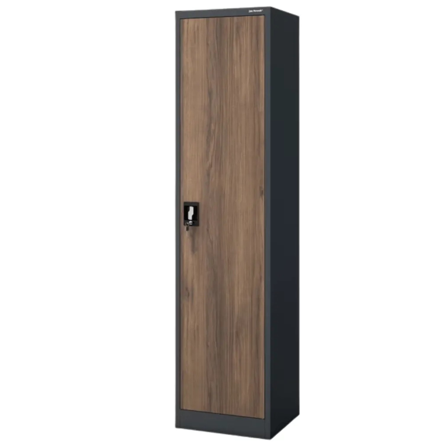 JAN NOWAK Aktenschrank Abschließbar ALEX mit Flügeltüren 185 x 45 x 40 cm Anthrazit-Nussbaum