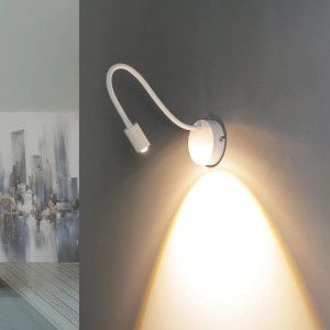 EASYLIGHT LED Wandleuchte Schwanenhals Weiß Mit Schalter 2700 K