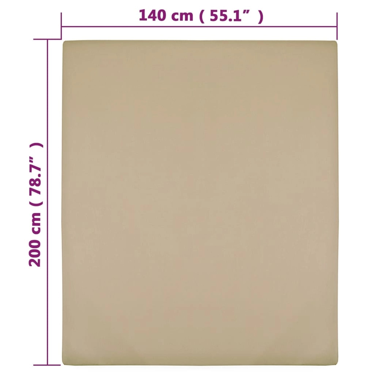 vidaXL Spannbettlaken Jersey Taupe 140x200 cm Baumwolle 136224_4