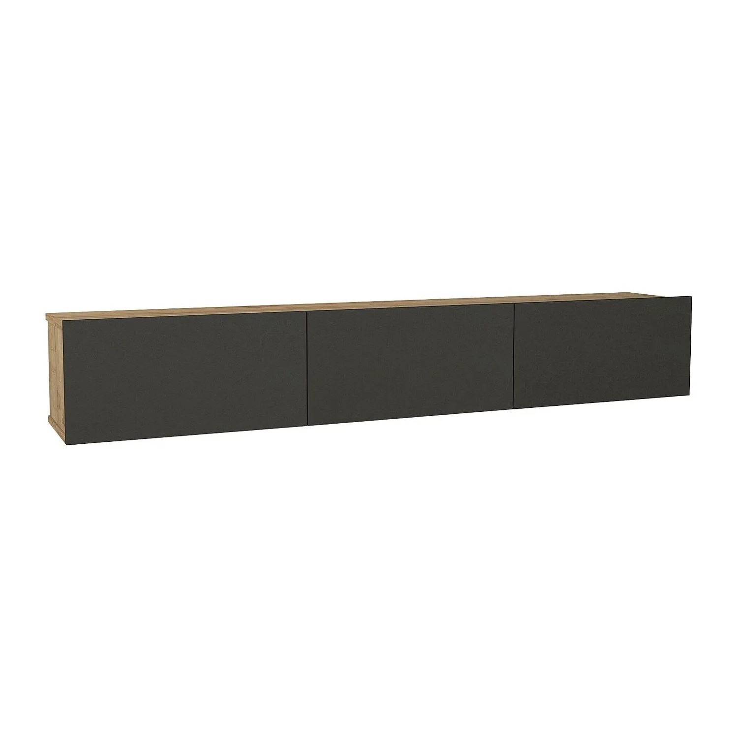 Vente-unique Tv-Hängeschrank Vikila Anthrazitgrau  Naturfarben Hell 180 cm