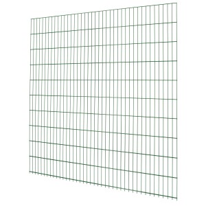Grüner Doppelstabmattenzaun, 203x201 cm, für robuste Gartenzäune.