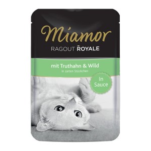 Miamor Ragout Royale Truthahn & Wild, Katzen-Nassfutter in Sauce, 100g Packung.