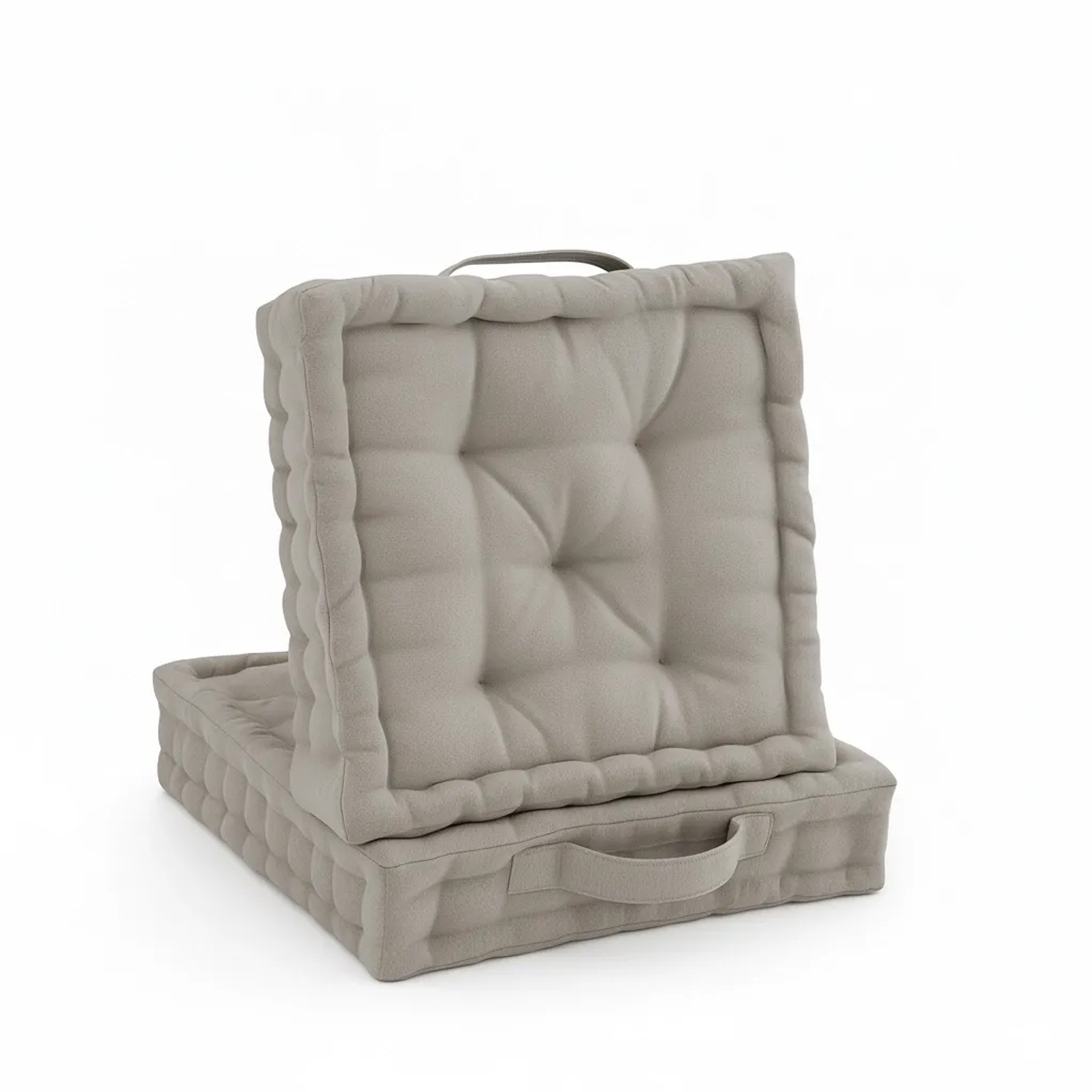 Beautissu Mila Stuhlkissen 50x50x10cm Taupe 2tlg