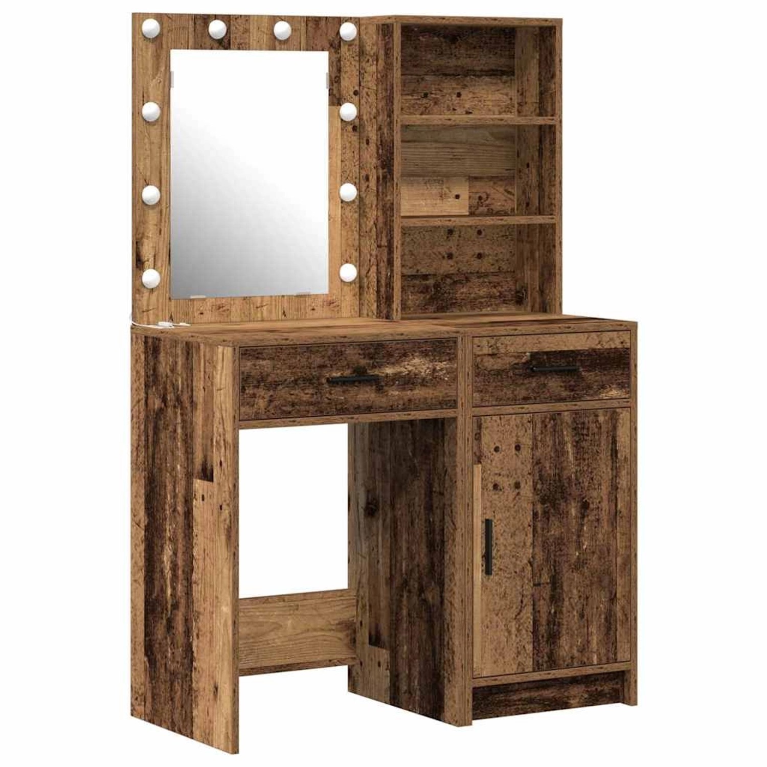 vidaXL Schminktisch Set mit Schubladen 2-Tlg Altholz Holzwerkstoff 3334279 günstig online kaufen