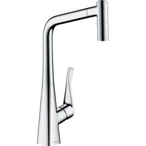 Hansgrohe Metris 320 Küchenarmatur mit Ausziehbrause, Chrom.