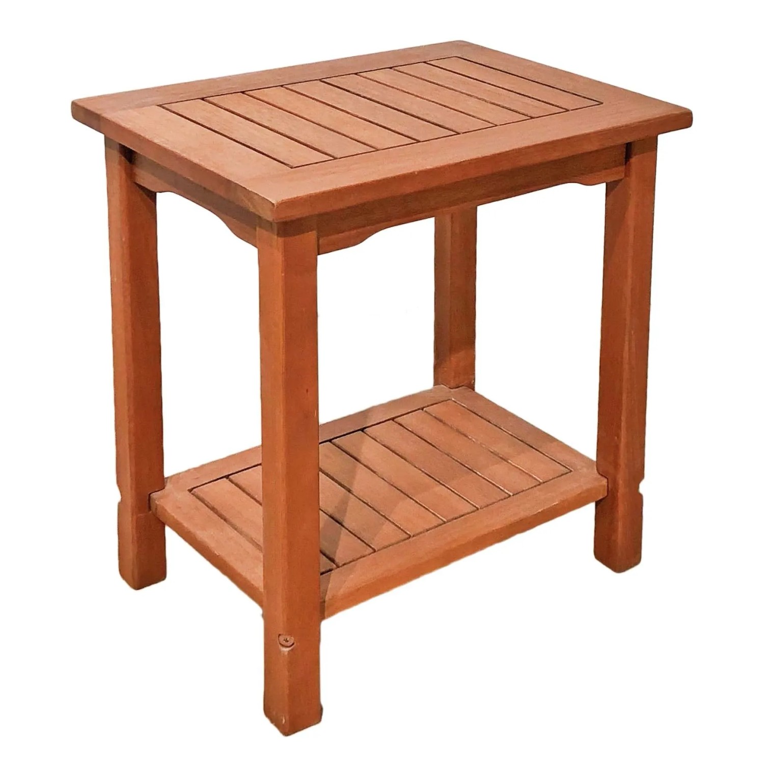 DELUKE Gartentisch SPLIT Eukalyptus Natur 50x35x50cm Garten Beistelltisch Wetterfest Outdoor Tisch