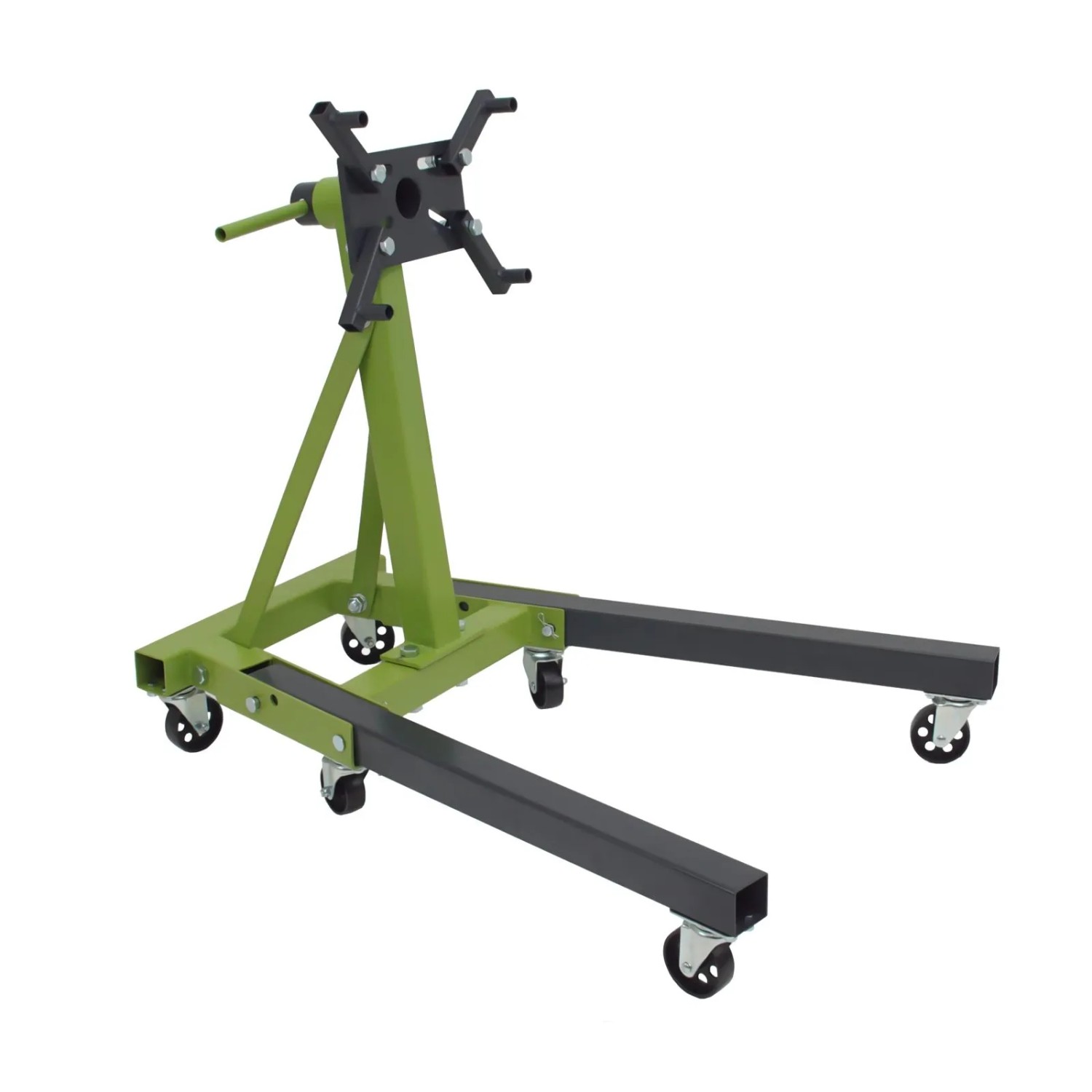 TRUTZHOLM Motorständer Stahl Tragkraft 900 kg 360° Montagekopf 6 Räder Mobil Grün