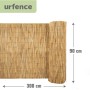 Urfence Sichtschutz Schilf 90x300 cm, braun, als Rolle und ausgerollt. Für Zaunbau, Balkon & Terrasse.