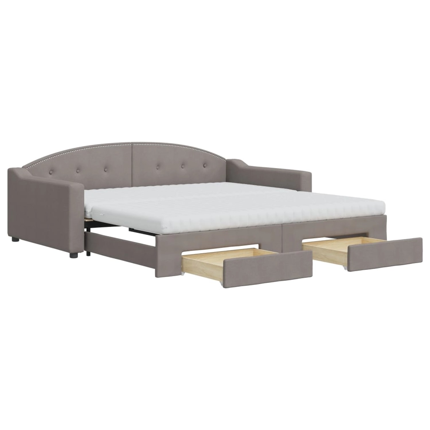 vidaXL Tagesbett Ausziehbar mit Schubladen Taupe 100x200 cm Stoff1897471 günstig online kaufen