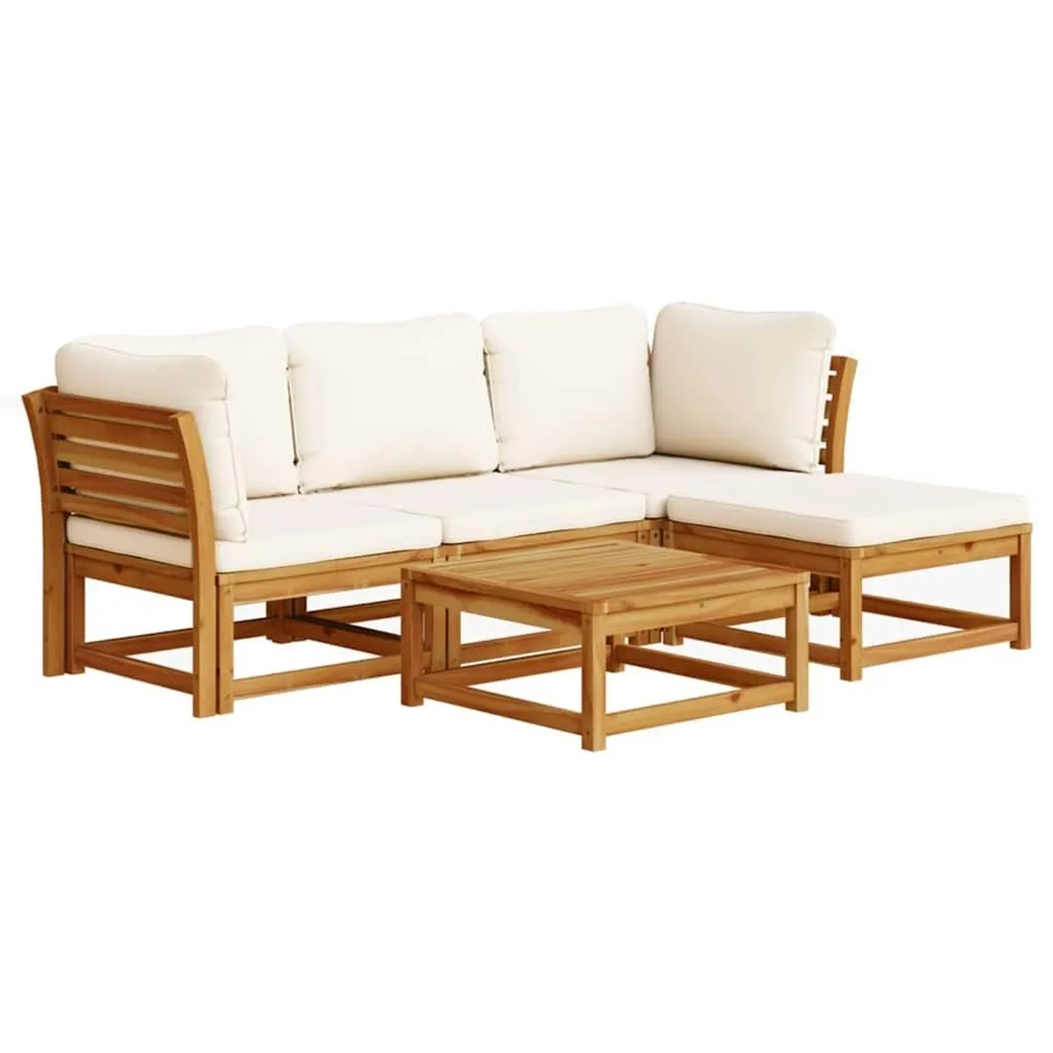 vidaXL 5-Tlg Garten-Lounge-Set mit Kissen Massivholz Akazie 3214286