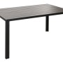 Rechteckiger MCW Alu-Esstisch N40 in Anthrazit, 140x80cm, mit Lattenplatte und stabilen Beinen für Garten.