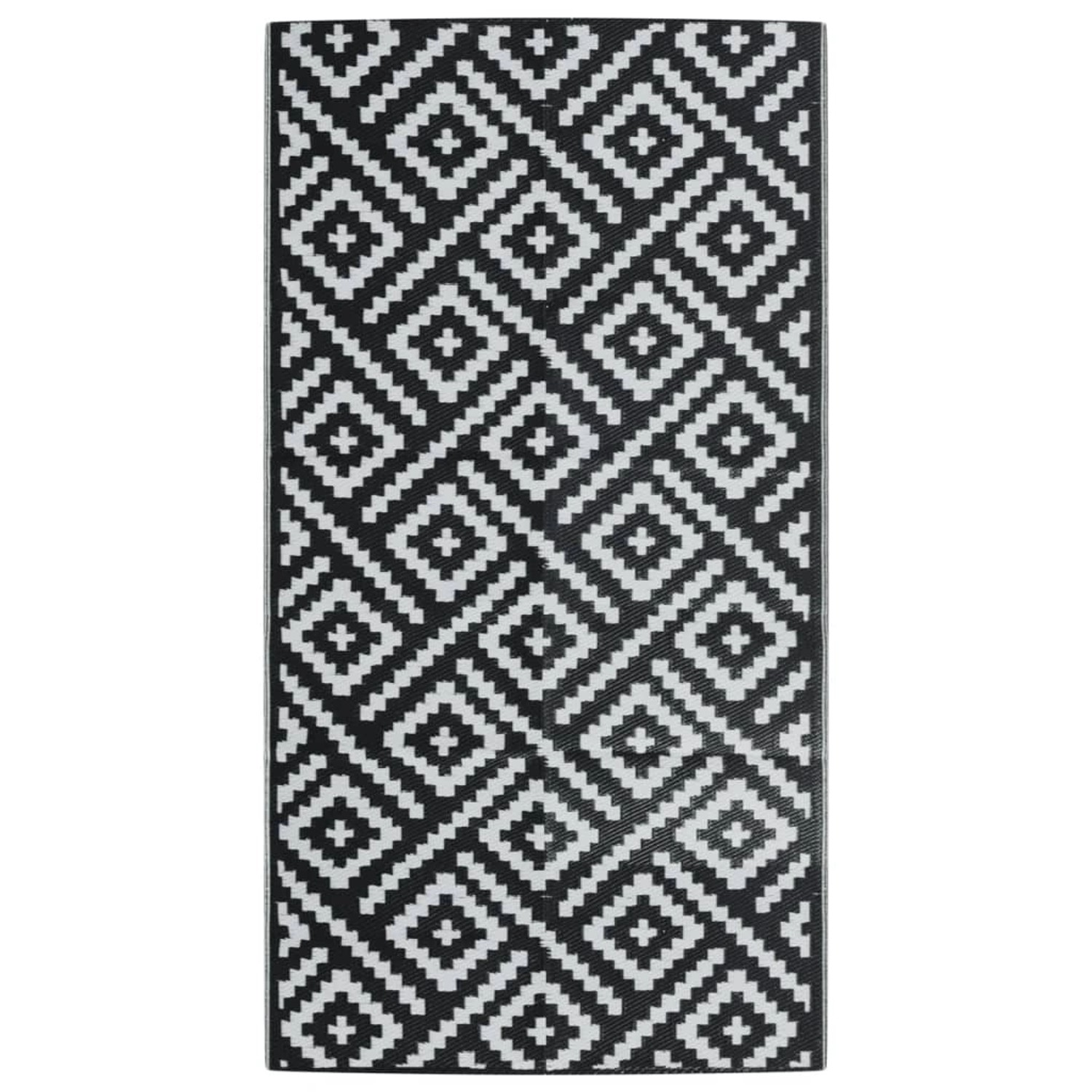 vidaXL Outdoorteppich Weiß Und Schwarz 80x150 Cm Pp 2007139 günstig online kaufen