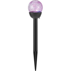 Schwarzer LED Solar Dekokugel Spieß, 39 cm, mit Farbwechsel für Garten und Beet.