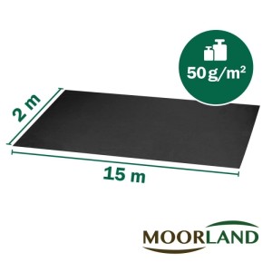 Schwarzes Moorland Gardur Unkrautvlies, 200x1500cm, zur Unkrautvernichtung im Garten.