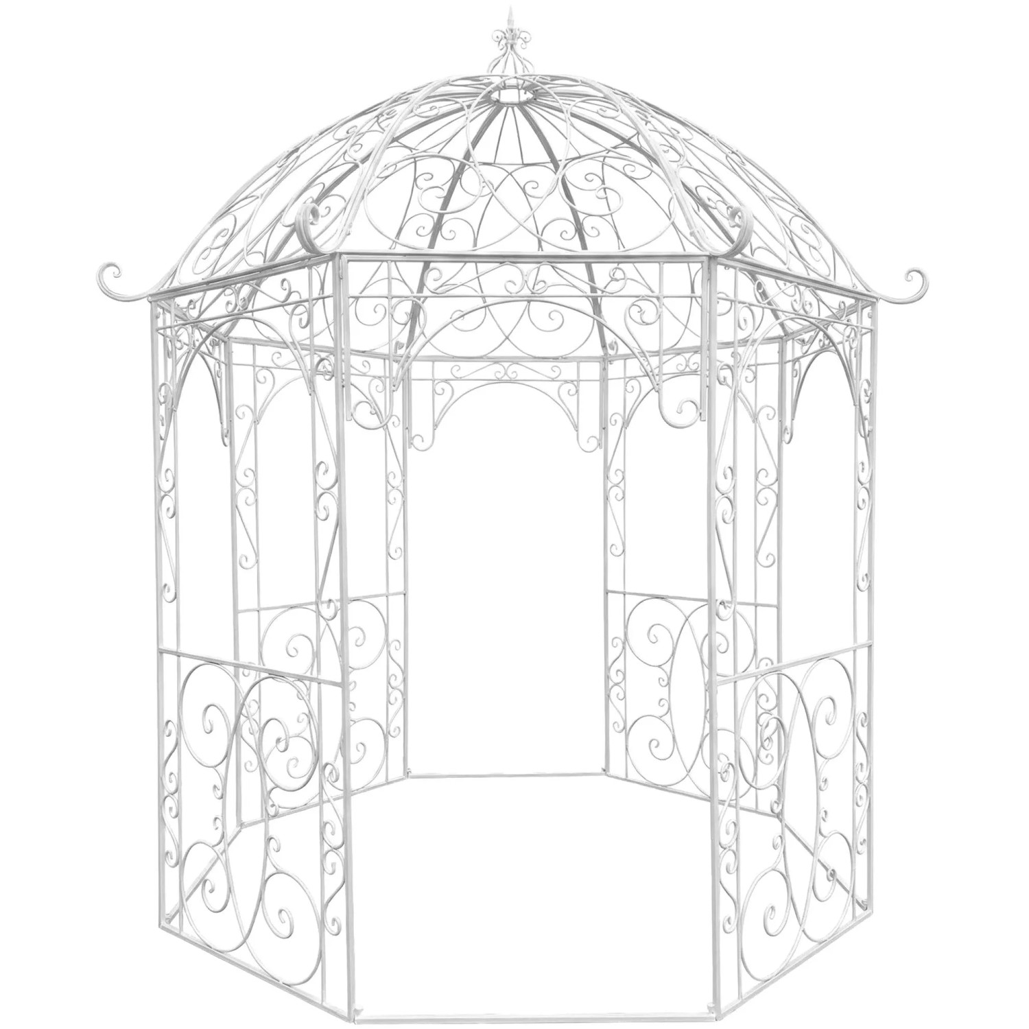 DELUKE Pavillon LIV Antik 284x263x313cm Metall Antik-Weiß Gartenpavillon Zierpavillon Gartendeko