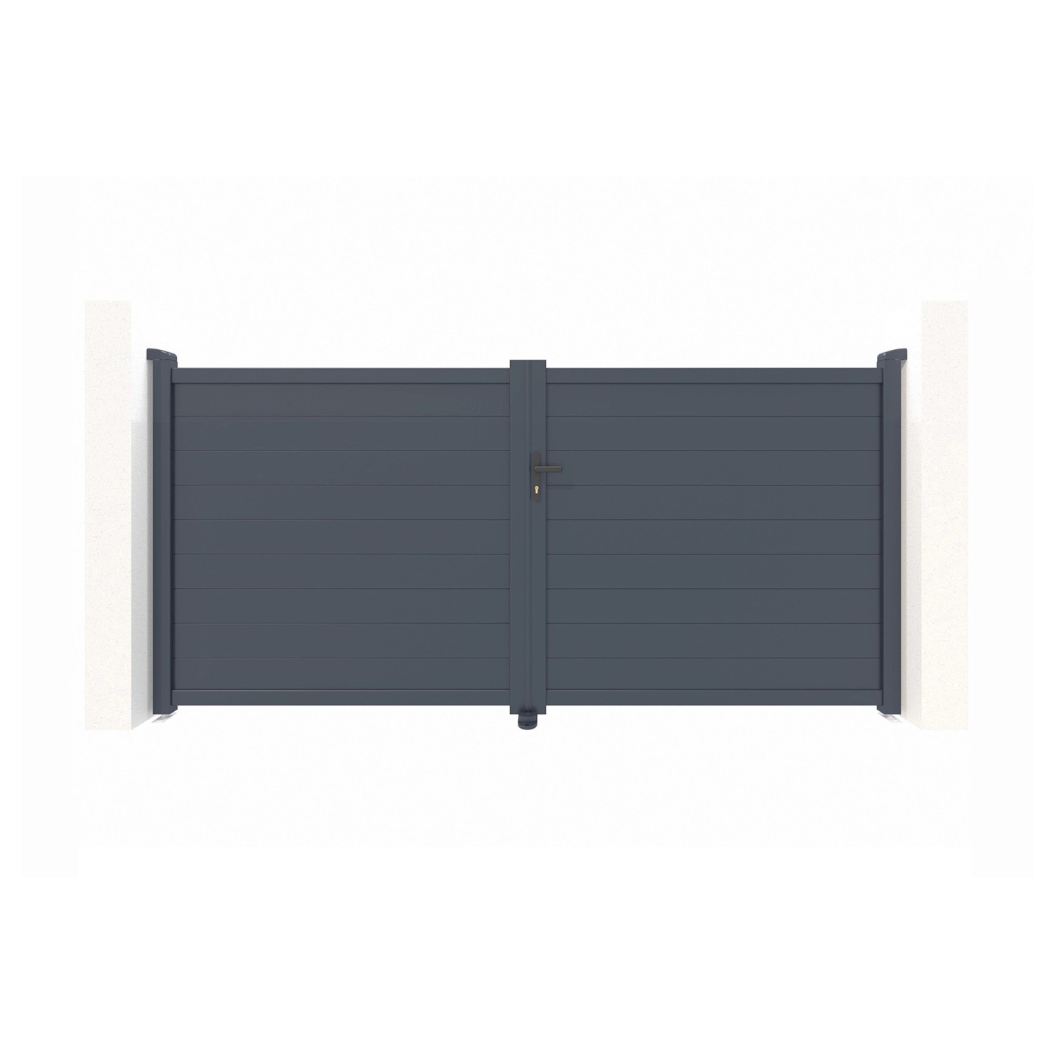 Casanoov Flügeltor 3M Eiger H 160Cm & 2 Pfosten H 190Cm Aluminium Grau günstig online kaufen