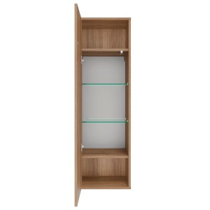Offener Fackelmann Midischrank Vita in Summer Oak mit Glasböden, 40,2x125,7x32 cm.