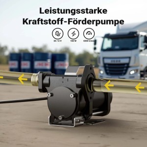 Wiltec Transferpumpe 12V 180W Kraftstoffpumpe 40L/Min Förderpumpe Diesel/Benzin