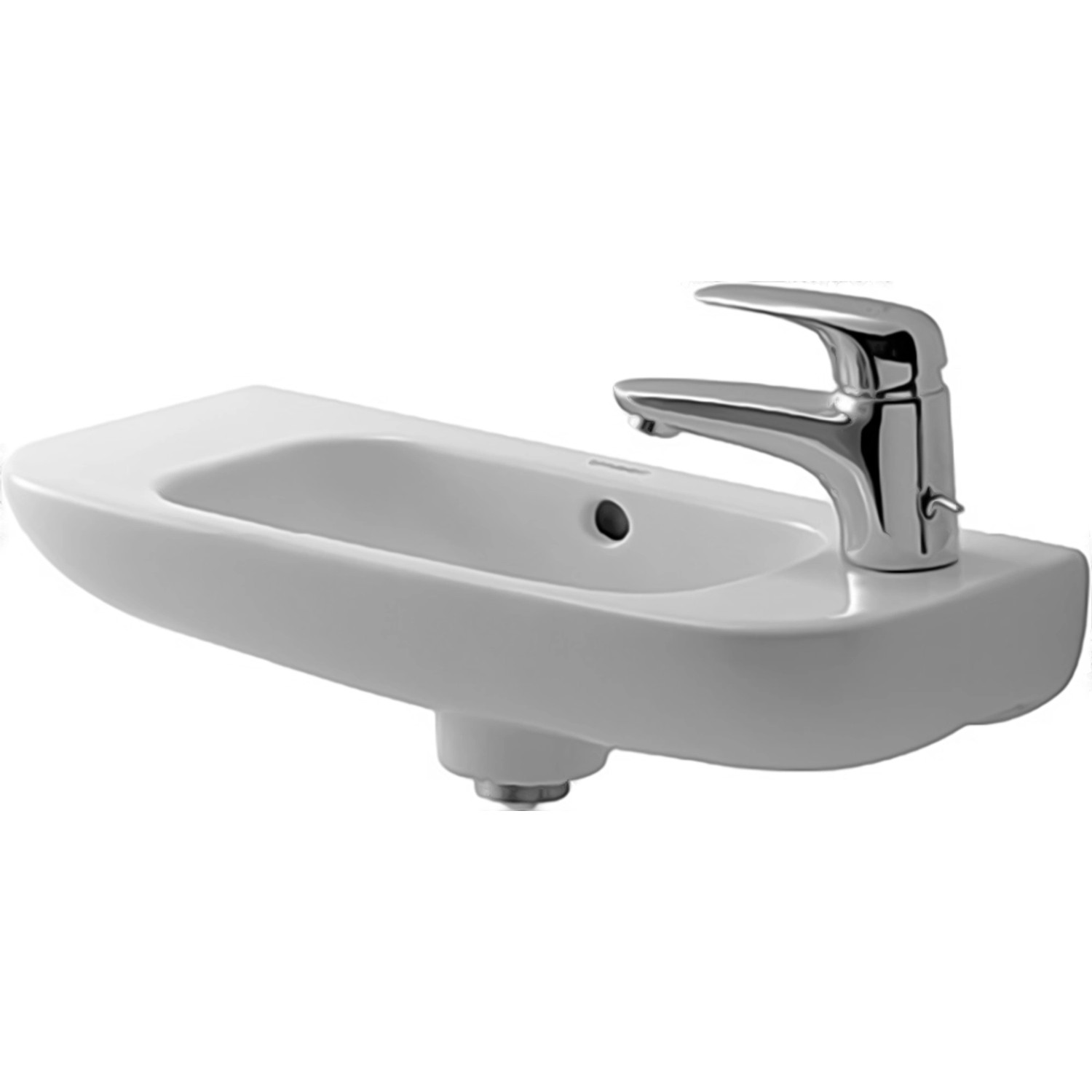 Duravit Handwaschbecken D-Code 50 cm Weiß mit Überlauf + Hahnloch Links