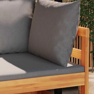 vidaXL Ecksofa mit Dunkelgrauen Kissen Massivholz Akazie 316320
